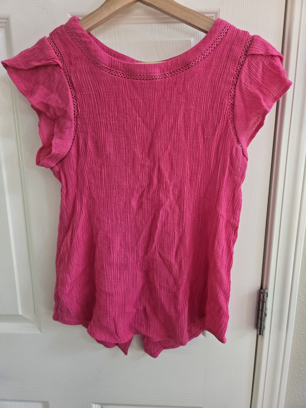 Women’s Hot Pink Short Sleeve Textured Top